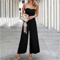 Polyester Long Jumpsuit backless & tube Solid PC