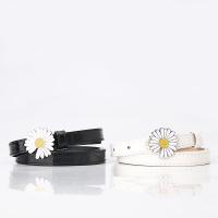PU Leather Easy Matching Fashion Belt adjustable floral white and black PC