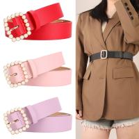 PU Leather & Plastic Pearl Easy Matching Fashion Belt adjustable PC