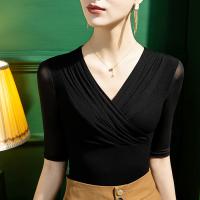 Polyamide Vrouwen Five Point Sleeve Blouses Lappendeken Solide meer kleuren naar keuze stuk