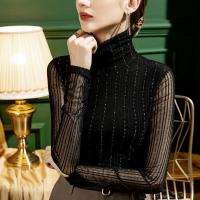 Polyamide Slim Women Long Sleeve Blouses patchwork black PC