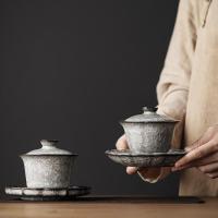 Cerámica Tazas de té, plato & Tapa de la taza, hecho a mano,  trozo
