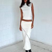 Polyester Tweedelige jurk set Lappendeken Witte Instellen