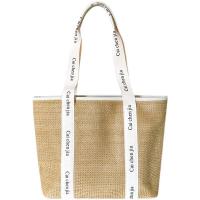 Straw Tote Bag & Easy Matching Shoulder Bag large capacity letter PC