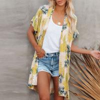 Polyester Slim & long style Women Sun Protection Clothing printed yellow PC