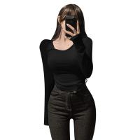 Polyester Waist-controlled & Slim Women Long Sleeve T-shirt patchwork Solid PC
