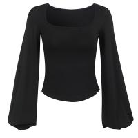 Cotton Waist-controlled & Slim Women Long Sleeve T-shirt patchwork Solid PC