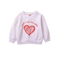 Polyester Sweatshirts pour enfants Imprimé motif cardiaque pièce