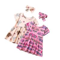 Polyester Mädchen zweiteilige Kleid Set, Stirnband & Kleid, Gedruckt, Tierdrucke, mehr Farben zur Auswahl,  Festgelegt