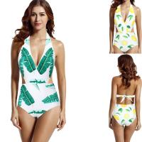 Polyester One-piece Swimsuit flexible & backless & skinny style printed PC