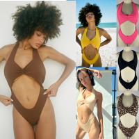 Polyamide & Nylon One-piece Swimsuit flexible & backless & skinny style PC