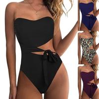 Polyamide One-piece Swimsuit flexible & backless & hollow & tube PC