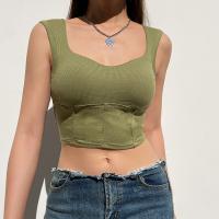 Cotton Slim Tank Top slimming Solid green : PC