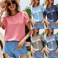 Polyester & Katoen Vrouwen korte mouw T-shirts Solide meer kleuren naar keuze stuk