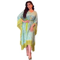 Polyester Tassels Middle Eastern Islamic Muslim Dress with belt printed : PC