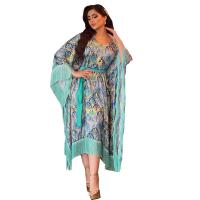 Polyester Tassels Middle Eastern Islamic Muslim Dress with belt blue : PC
