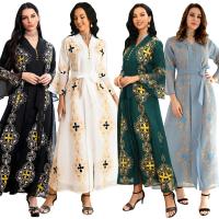 Polyester long style Middle Eastern Islamic Muslim Dress & with belt embroidered PC