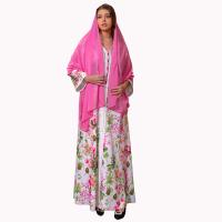 Polyester with silk scarf & long style Middle Eastern Islamic Muslim Dress & loose PC