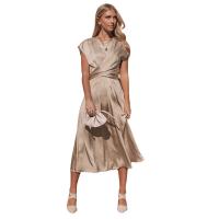 Polyester One-piece Dress mid-long style Solid PC