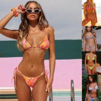 Polyester Bikini Afgedrukt Rillen meer kleuren naar keuze Instellen