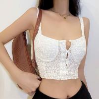 Polyester Slim & Crop Top Tank Top Solid white PC