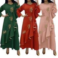 Spandex & Polyester scallop & long style Middle Eastern Islamic Muslim Dress iron-on Solid PC
