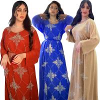 Polyester long style Middle Eastern Islamic Muslim Dress & with belt iron-on snowflake pattern PC