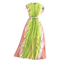 Polyester scallop & Slim & long style One-piece Dress large hem design & slimming : PC