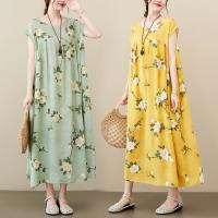 Polyester long style One-piece Dress slimming & loose printed floral : PC