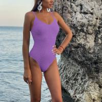 Polyester One-piece Swimsuit slimming patchwork Solid PC
