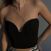 Polyester Slim Tube Top Solid black PC
