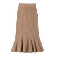 Knitted Slim & Mermaid Skirt knitted Solid : PC