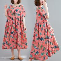 Cotton long style One-piece Dress large hem design & loose shivering cherry quartz : PC