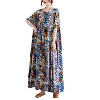 Cotton Linen long style One-piece Dress large hem design & loose shivering : PC