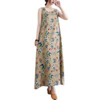 Polyester & Cotton long style One-piece Dress & loose printed shivering PC