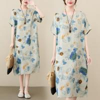 Polyester One-piece Dress mid-long style & slimming & loose printed : PC