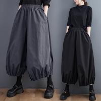 Cotton Wide Leg Trousers & High Waist Women Long Trousers with pocket Solid : PC