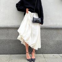 Polyester Ball Gown & High Waist Skirt flexible patchwork Solid beige PC