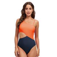Polyamide & Nylon One-piece Swimsuit flexible & backless & hollow & One Shoulder PC