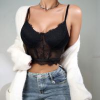Lace Camisole see through look Solid black PC