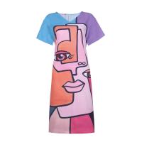 Polyester T-shirt jurk Afgedrukt verschillende kleur en patroon naar keuze stuk