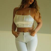 Polyester Slim & Crop Top Camisole Solid PC