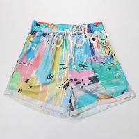 Polyester & Cotton Middle Waist Shorts & loose light blue PC
