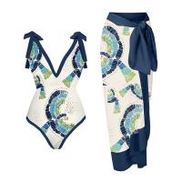 Polyester One-piece Swimsuit & two piece printed Set