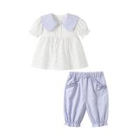 Katoen Baby kleding set Broek & Boven Rillen Witte Instellen