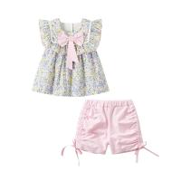 Katoen Baby kleding set Broek & Boven Rillen Instellen