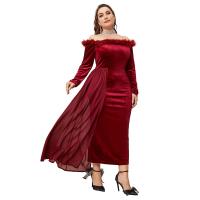 Polyester Plus Size Middle Eastern Islamic Muslim Dress back split Solid PC