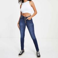 Spandex & Cotton High Waist Women Jeans lift the hip & flexible & skinny Solid PC