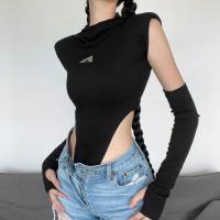 Polyester Slim Women Long Sleeve Blouses with oversleeve black PC