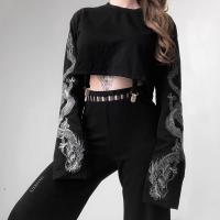 Coton Sweatshirts femmes Imprimé Noir pièce